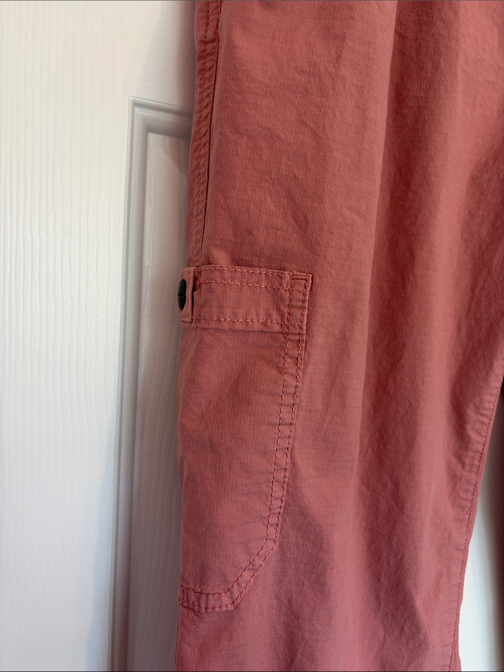 LL Bean Women’s Pink Ripstop Pants Pull On Drawstring Mauve, Size Medium - Picture 3 of 10
